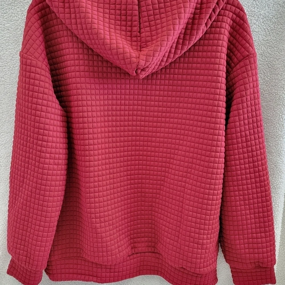 SHEIN EZwear Kangaroo Pocket Drop Shoulder Drawstring Hoodie - Picture 2 of 5